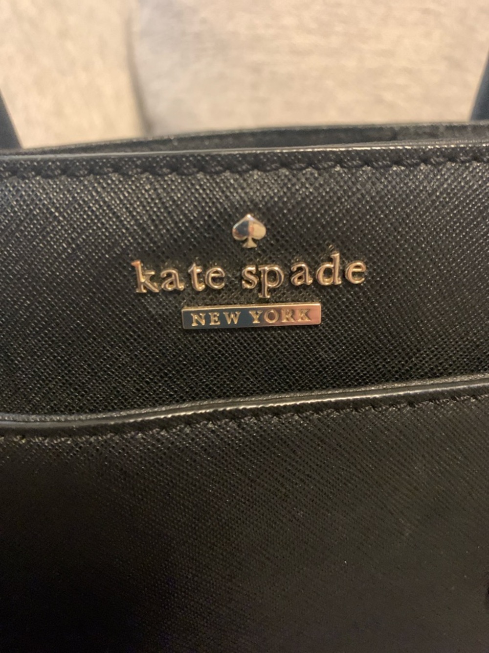 kate spade Cameron Street Candace Black Leather Satchel crossbody Leopard Charm - Picture 3 of 14